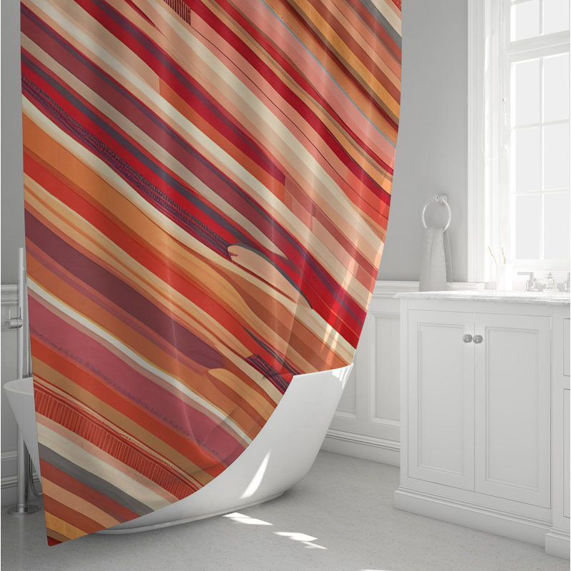 Striped Shower Curtain, 72" H x 70" W