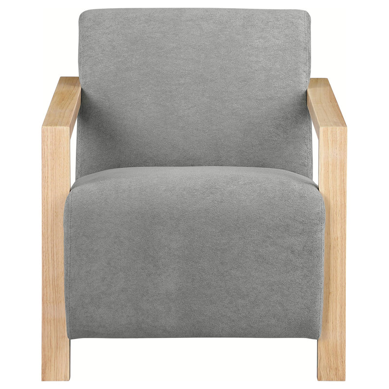 Chaise avec accoudoirs rembourrée Brynnly, Polyester gris