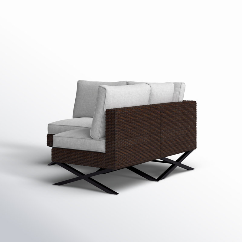 Canapé modulaire de patio avec coussins Boydston