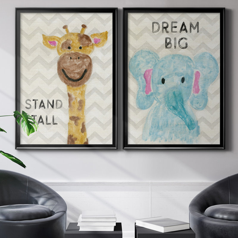 Safari Stand Tall - ensemble de 2 reproductions d'art, H 18,5 po x l 49 po x P 1,5 po, H 31,5 po x l 47 po x P 1,5 po