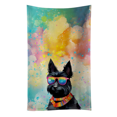 Scottish Terrier Hippie Dawg Kitchen Towel