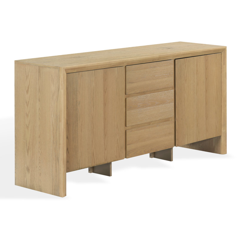 LeeRoy Darnell Wood 3 Drawer Sideboard, Natural