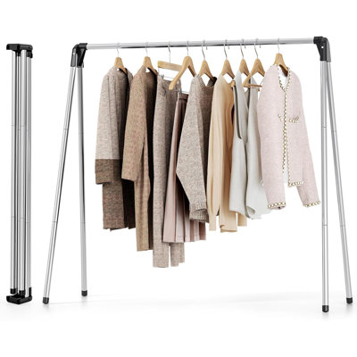 Séchoir à vêtements pliable, séchoir à linge en acier inoxydable, portatif, séchoir à vêtements, intérieur extérieur, autoportant, grande capacité