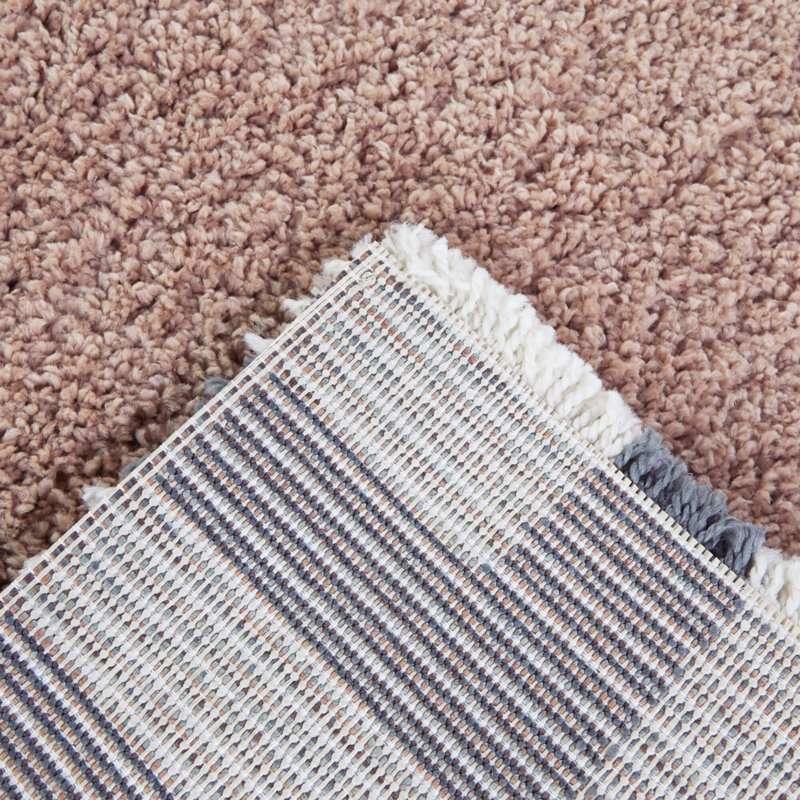 Tapis rose à poils longs Vasile, Rectangle 7 pi 10 po x 10 pi