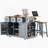 53Inch Large Kitchen Island With 2 Bar Stools, Power Outlet,Door Internal Storage Rack,Kitchen Storage Cart On 5 Wheels With Drop Leaf,5 Open Side Racks,3 Drawers For Kitchen,Dining Room,Grey Blue-1699092023