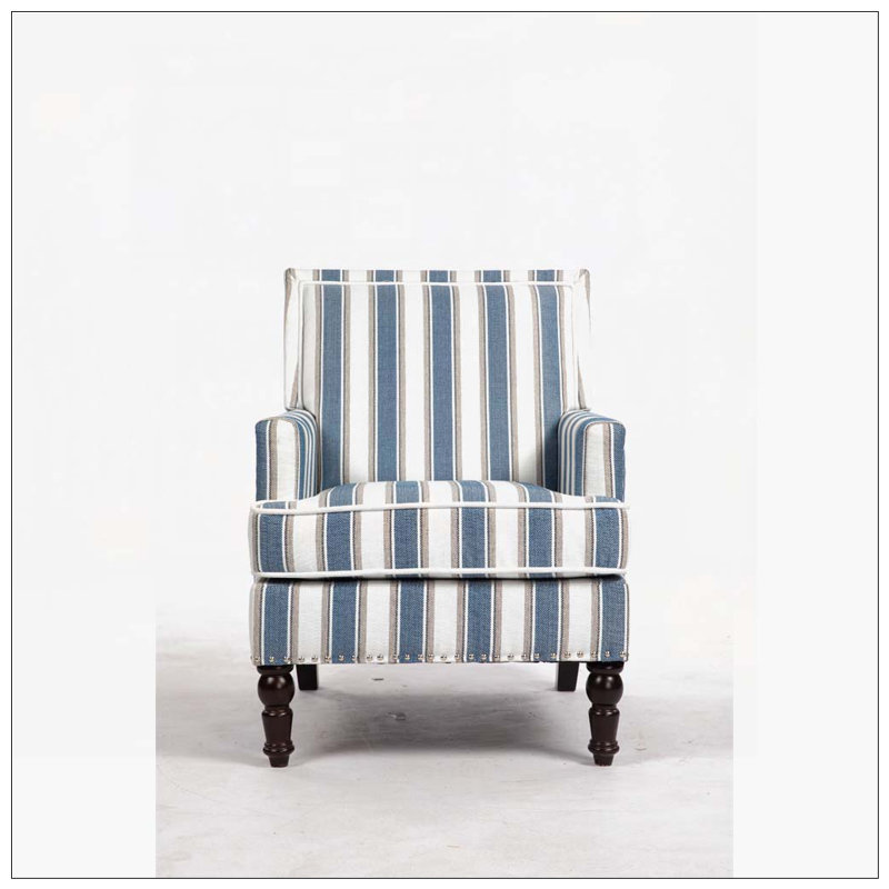 Upholstered Accent Chair, Vintage Armchair Nailhead Trim for Living Room