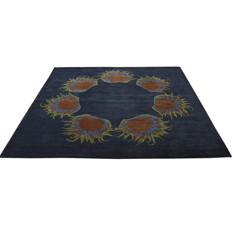 Tapis carré bleu marine Otto