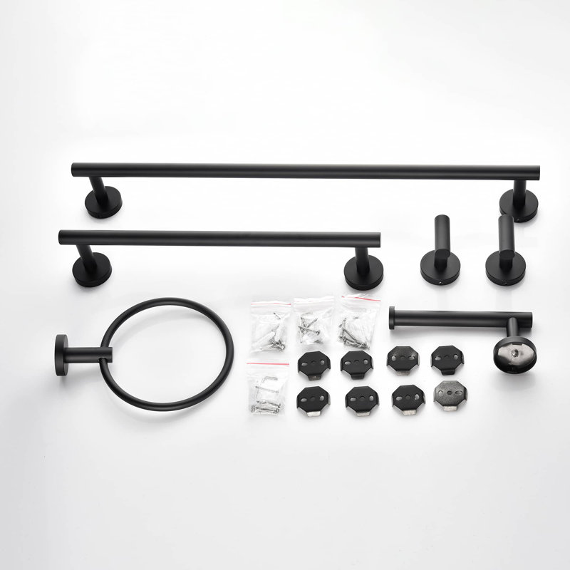 6 - Piece Bathroom Hardware Set, Matte Black