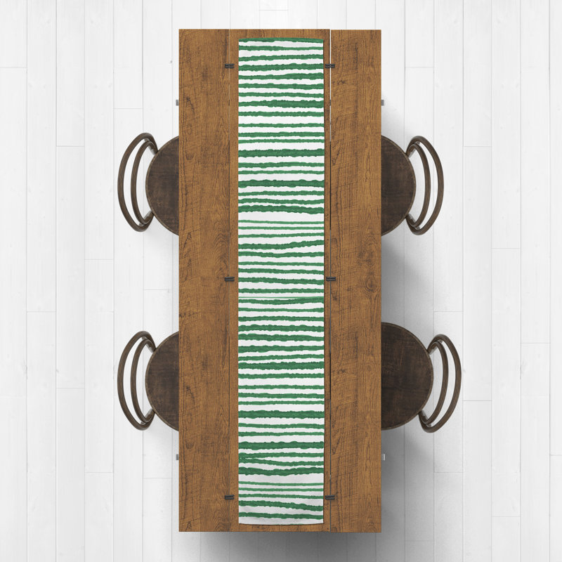 Chemin de table Alue, 90 po x 16 po, Bleu marine, Striped 1