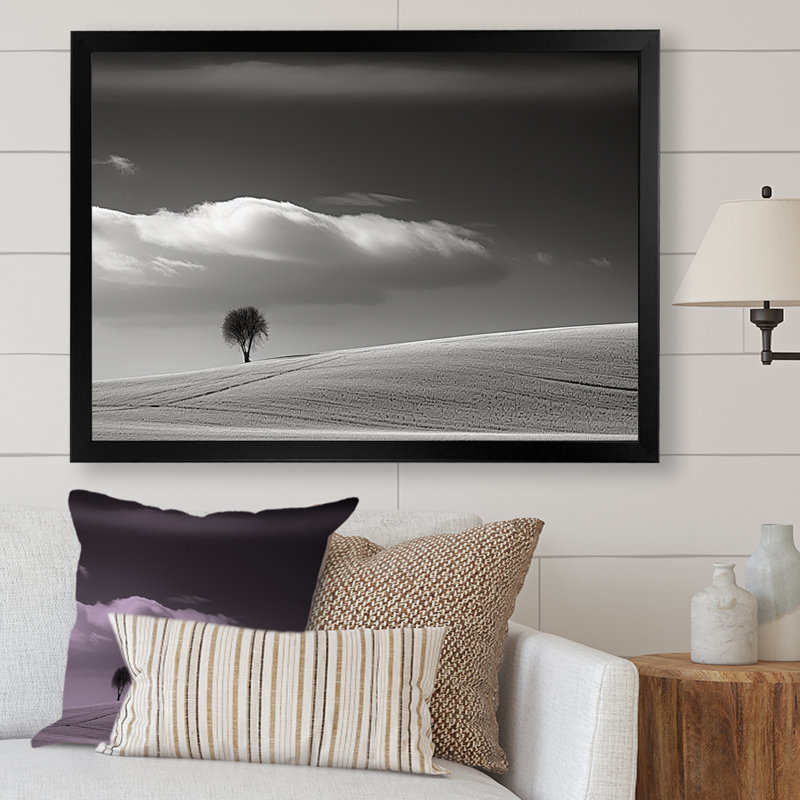 Paysage d'hiver photo III sur toile, H 12 po x l 20 po x P 1 po, Cadre simple noir