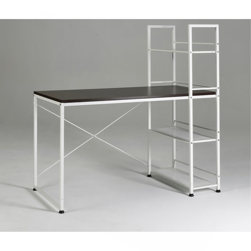 Reversible Smart Workstation Wooden Desk White/Brown
