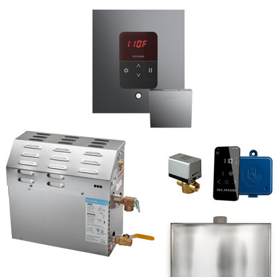 MS 6 kW (6000 W) Steam Shower Generator Package with square iTempo Control in Nouveau and Accessories
