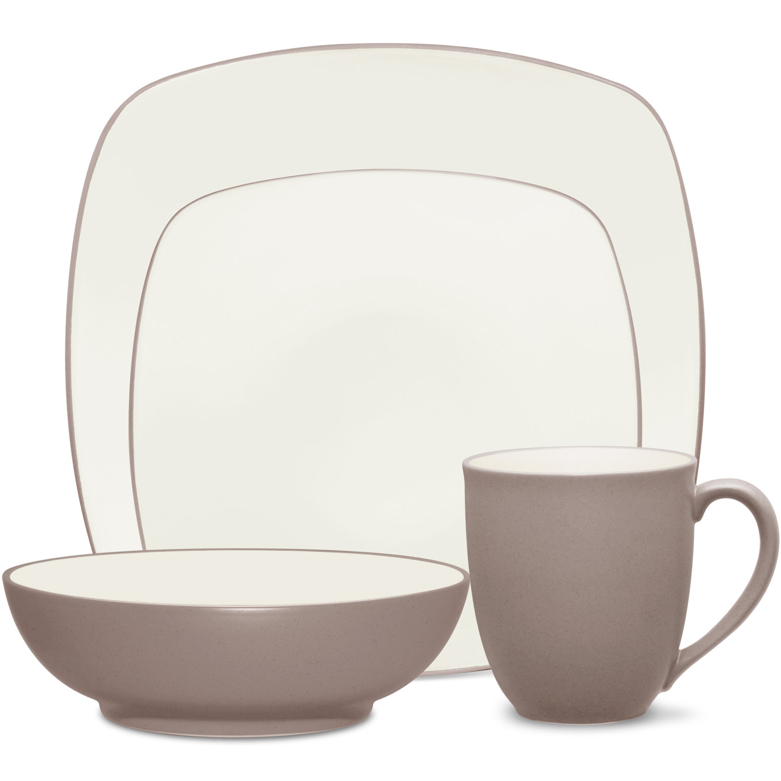 Colorwave Stoneware Dinnerware Set - Service for 1, Clay