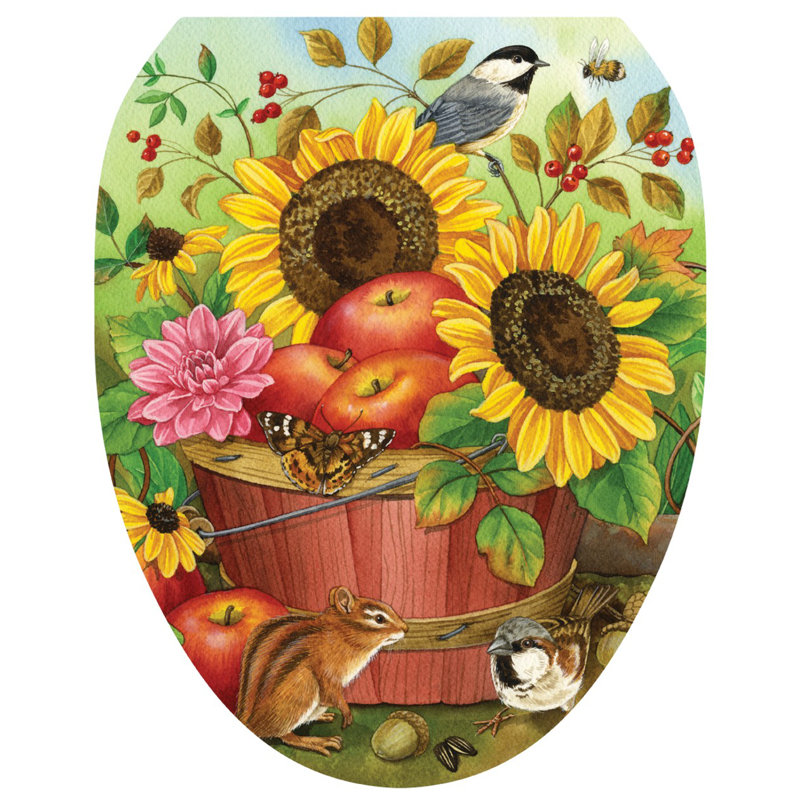 Décalcomanie de siège de toilette Fall Basket, Allongé