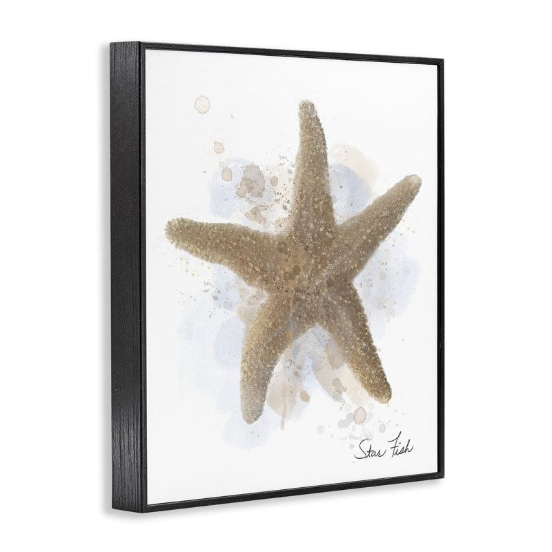 Giclée encadrée étoile de mer Honeybloom, design par Matthew Piotrowicz, H 20 po x l 16 po, Giclée encadrée noir minuit