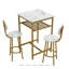 Table de bar, équipée de 2 tabourets de bar, avec dossier et cloison