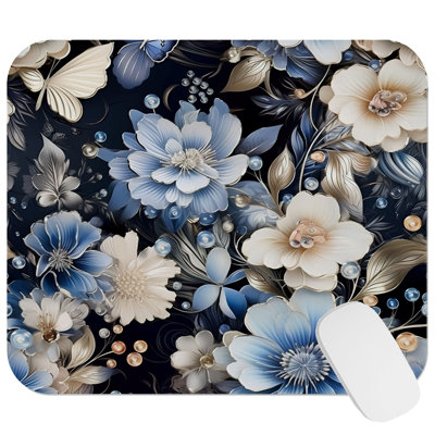 Floral Flower Symphony I Gaming Cute Office Laptop Desk Pad Gift Mat Square Rectangle Non-Slip Mousepad