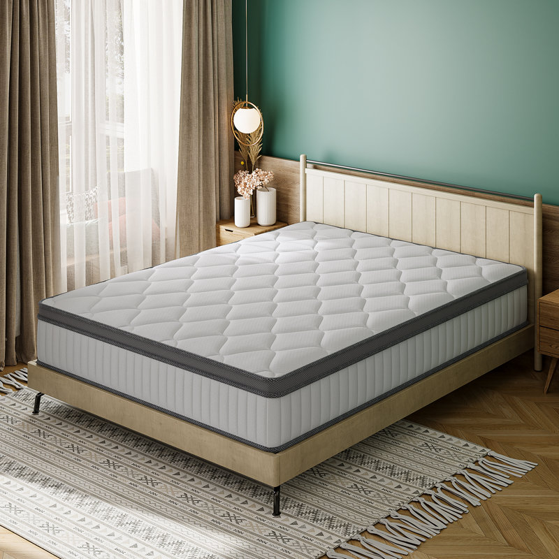 Sirugo 10'' Gel Medium Memory Foam Hybrid Mattresses with Certipur-US Certified Pocket Spring, Pressure Relief, and Motion Isolation
