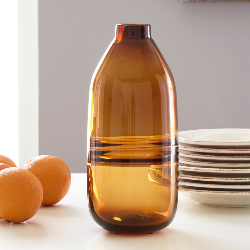 Vase de table en verre Jasey, Jaune, H 12,01 po x l 5,31 po