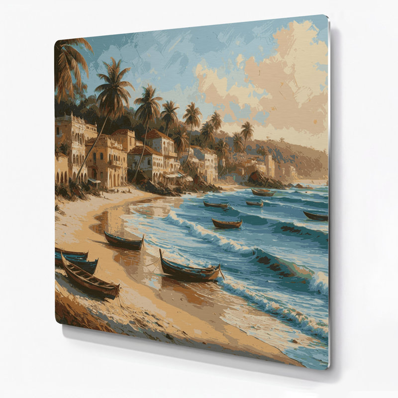 Art mural en métal avec villes indiennes, Goa, H 144 po x l 144 po x P 0,05 po