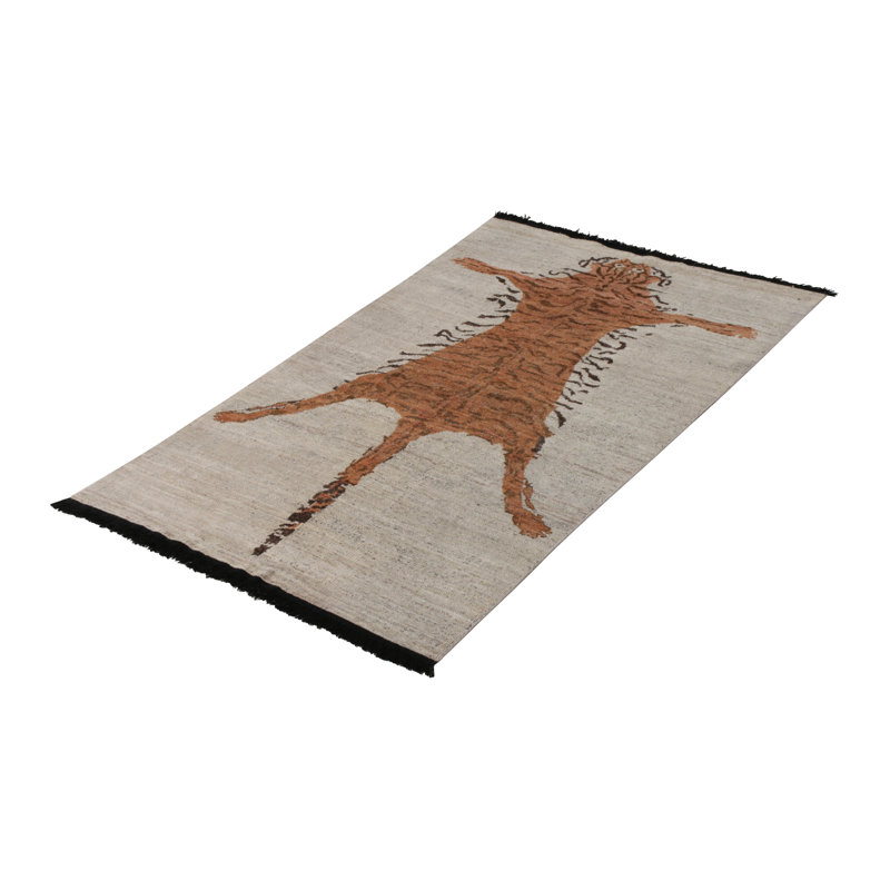 Burano Handmade Kilim Wool Animal Print Area Rug, Rectangle 10' x 14'