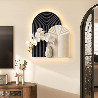 Art mural moderne en porcelaine de cristal noir