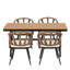 Ensemble d'extérieur contemporain avec chaises en rotin PE et table en bois plastique-110779417
