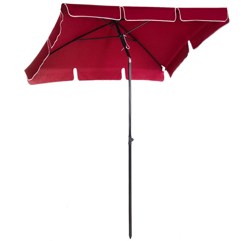 Oley 2m x 1.3m Rectangular Traditional Parasol, Red