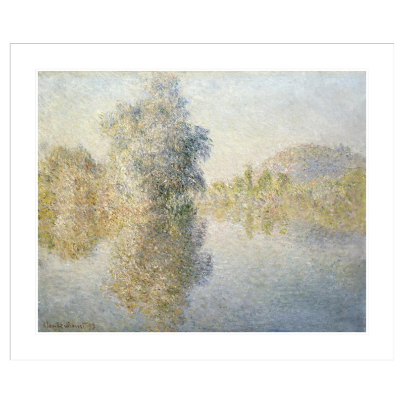 Tôt le matin sur la seine à Giverny par Claude Monet, impression giclée encadrée, H 33,5 po x l 40,2 po
