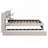 Linen Upholstered Bed with Reading Lights, Drawers, Trundle and Shelves-1786583459