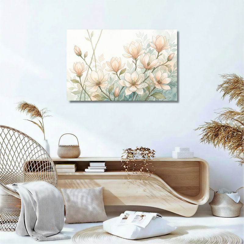 Ensemble de 1 tableau sur toile à motif floral, H 24 po x l 36 po, Toile tendue