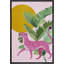 Animaux de style BCBG vif, feuille de palmier, guépard rose, animaux de chambre tropicaux, style bohème moderne-100707408-100707411