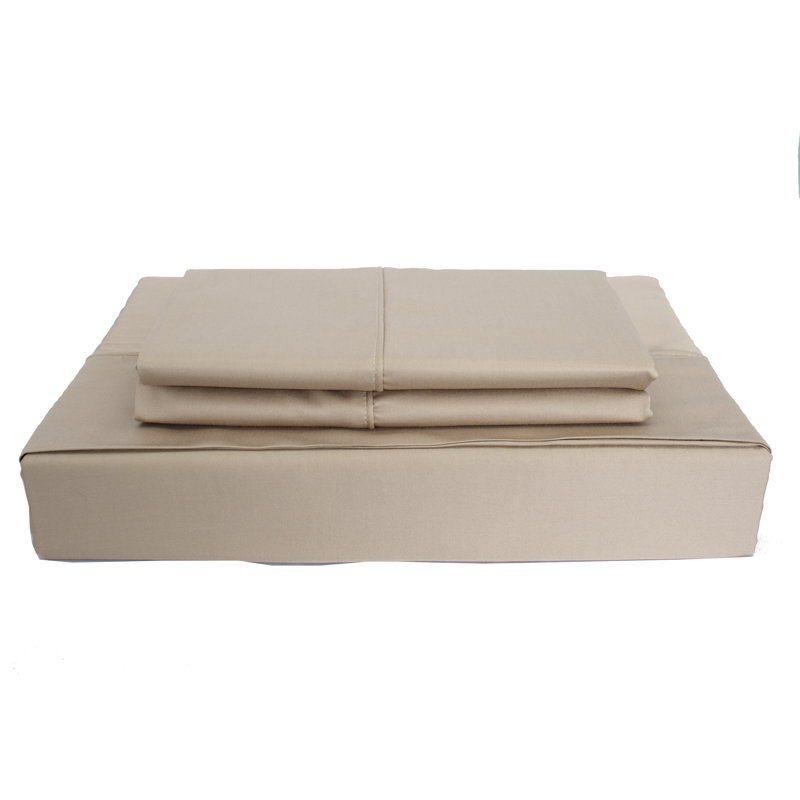 Ensemble de draps en rayonne de bambou, Taupe, Double