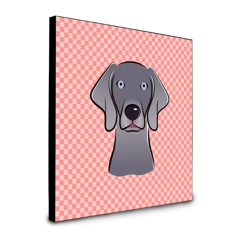 Panneau mural d’art Dungorbery, Rose, Weimaraner