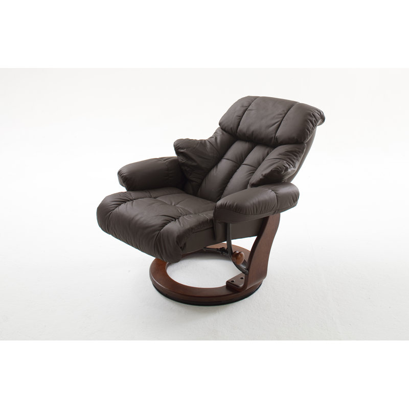 Kalmus 90cm Wide Swivel Ergonomic Recliner, Walnut, Brown
