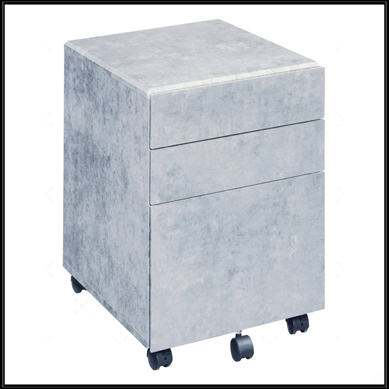 Silver 3-Drawer File Cabinet