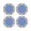 Sous-verres ronds en cuir vegan bleu perle-119015296