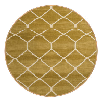Machine Washable Trellis Brown Area Rug