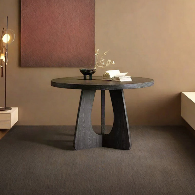 Table de salle à manger ronde unique en bois de frêne, H 29,53 po x L 47,24 po x l 47,24 po