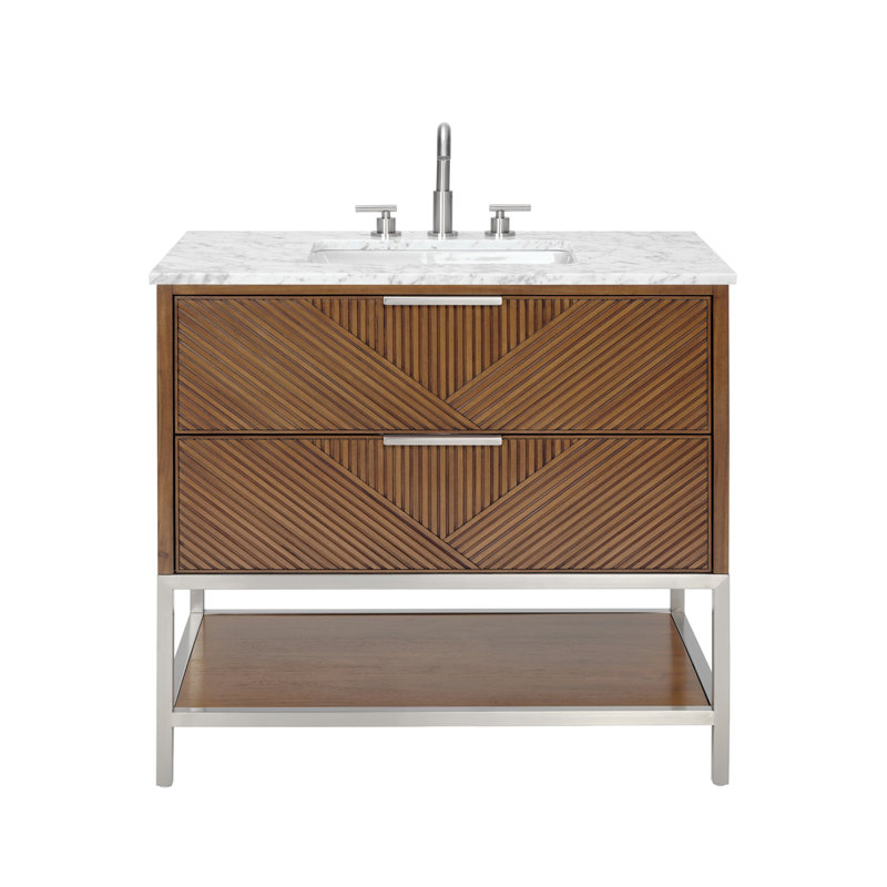 Diamond 36'' W Single Vanity, Charcoal Black, Brushed Nickel, White Quartz
