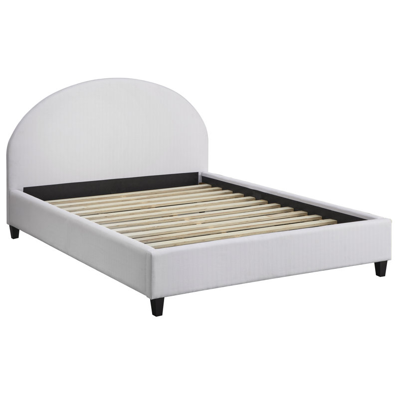 Upholstered Panel Bed, White