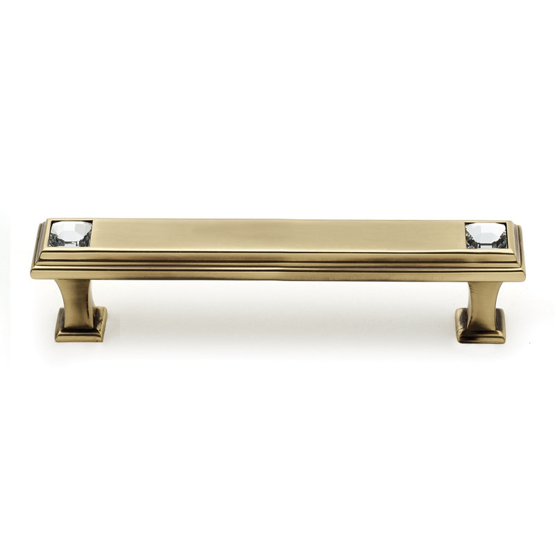 Geometric 6" Center to Center Bar Pull, Polished Antique, 4"