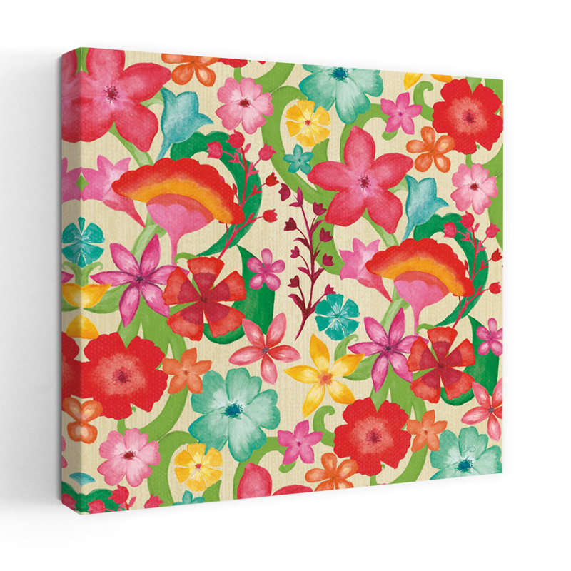 Aloha étape 03 fleur art tropical, H 18 po x l 18 po