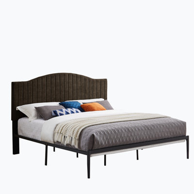 Modern Design Beautiful Line Stripe Cushion Headboard Strong Iron Frame With High Temperature Paint_2