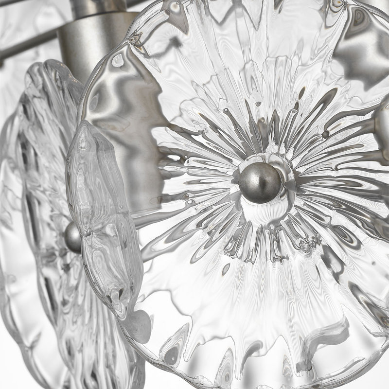 Julie Neill Gianna 24" Chandelie, Clear, Burnished Silver Leaf