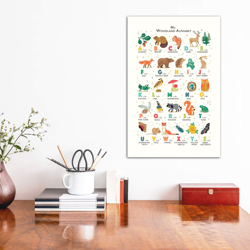 Alphabet des bois - impression, Pas de tapis, Toile tendue, H 18 po x l 12 po x 1,5 po