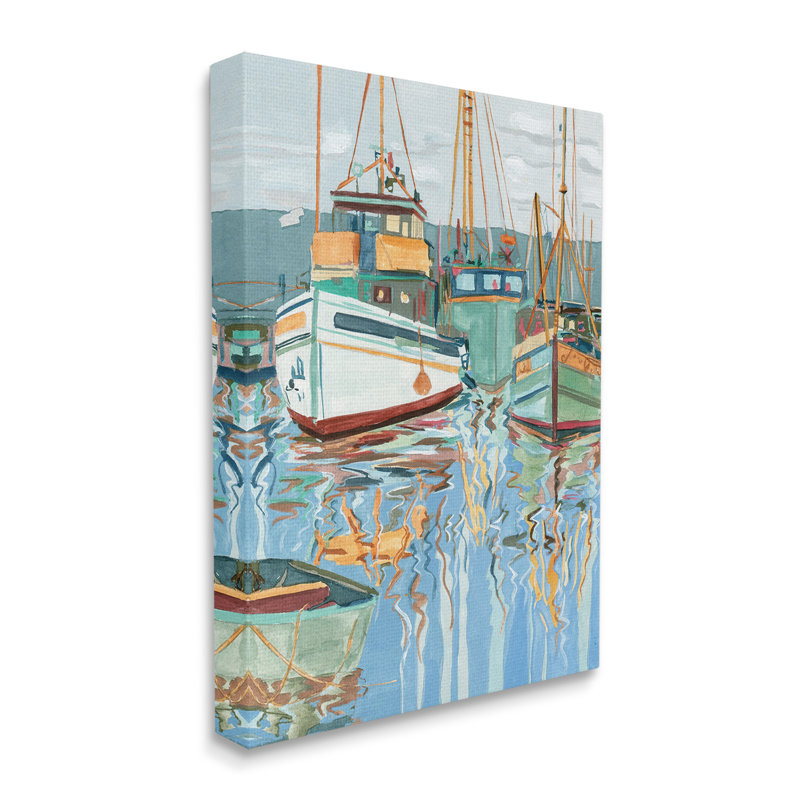 «Boat Harbor Reflections» par Melissa Wang, H 40 po x l 30 po