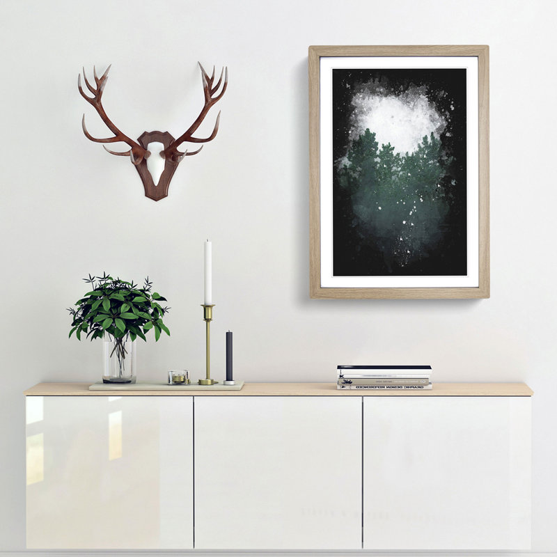 Snowing Upon The Trees - Painting, 33cm H x 24cm W x 2cm D, Oak Single Picture Frame Wood