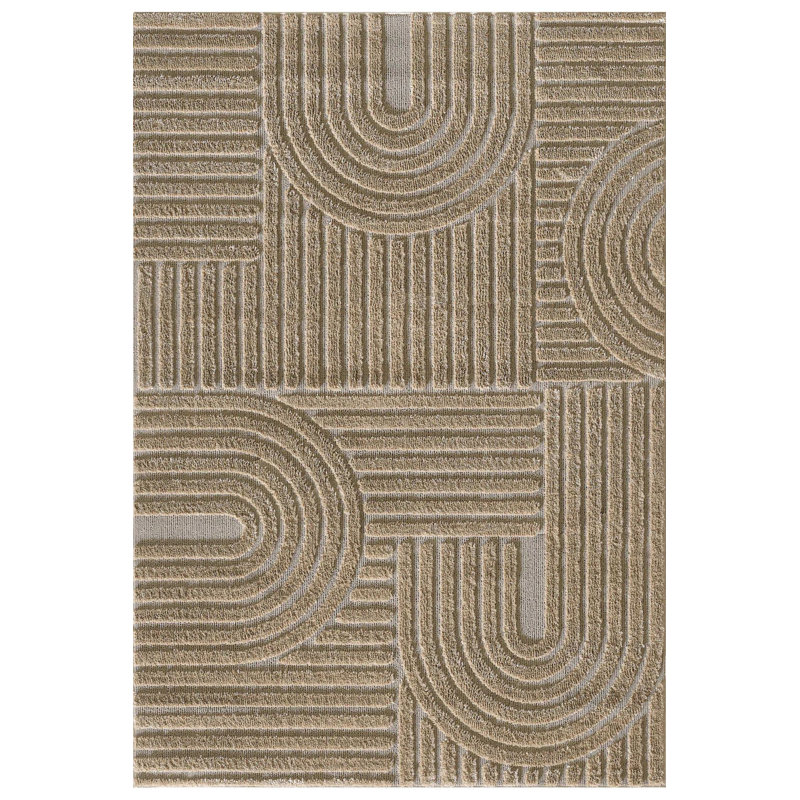 Premium Beige Area Rug, 2.6 x 9.8 Feet | 100% Polypropylene, 1.0 in Pile Height | Machine Woven, Non-Slip Dot Underside, Antibacterial | Perfect for Living Room, Bedroom, & Hallway | Easy to Clean, Spot Remover Safe