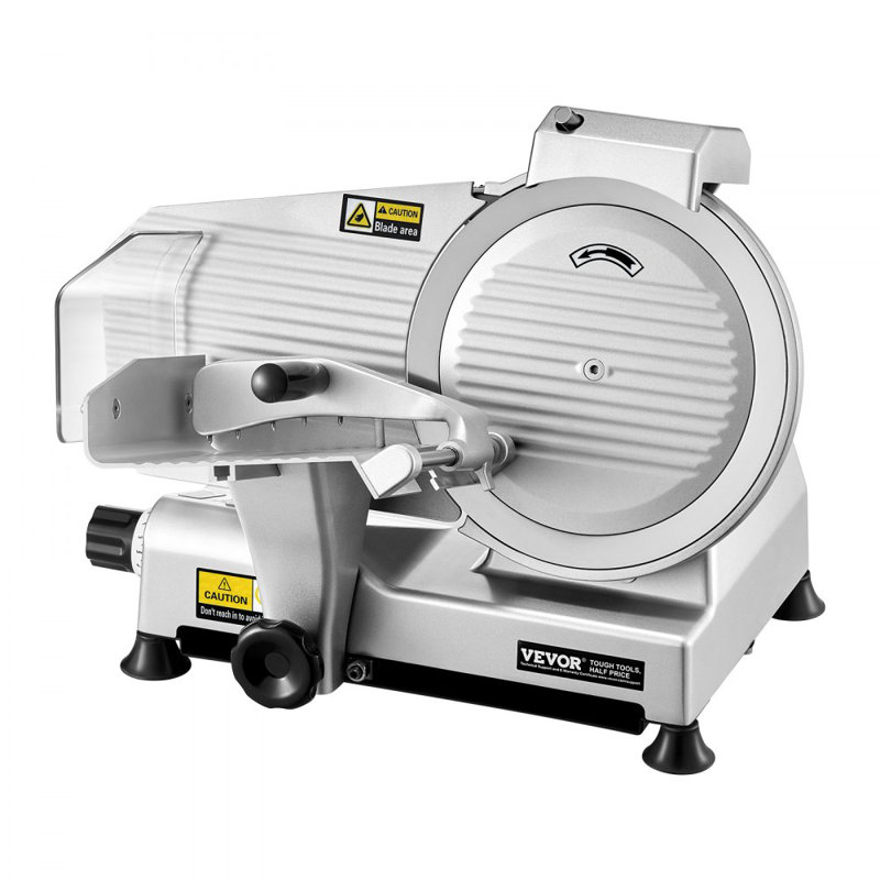 Trancheuse de viande commerciale, trancheuse de charcuterie électrique de 10 pouces, coupe-viande de 180 W avec une lame de 65 minutes de qualité supérieure, épaisseur réglable de 0 à 0,4 pouce, machine à trancher les aliments pour le fromage à pâte dure, légumes et viande